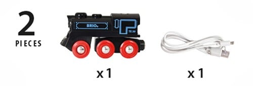 BRIO Oplaadbare locomotief met mini USB - kabel - 33599