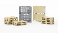 Bruder set logistique jouet - accessoires, palettes et caisses