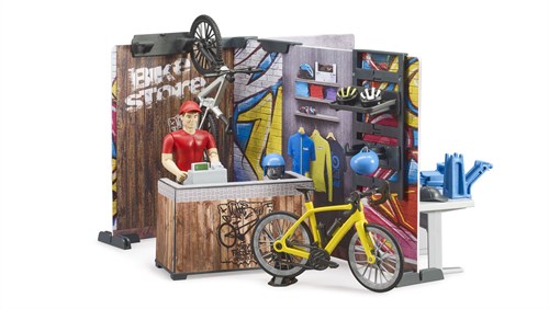Bruder boutique de vélos set de jeu avec atelier et figurine bworld-2