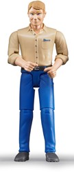 Bruder figurine homme peau claire pantalon bleu 10,7cm jouet