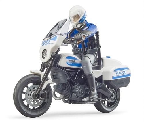 Bruder moto jouet Ducati Scrambler police avec figurine-2