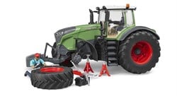 Bruder Fendt 1050 Vario tracteur avec mécanicien et accessoires de garage jouet