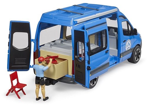 Bruder voiture jouet camping-car MB Sprinter avec chauffeur - bleu-2