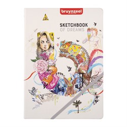 Bruynzeel carnet de croquis A4 carnet créatif 140g 80 feuilles blanc