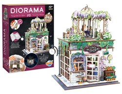 Buki kit de construction diorama boutique de fleurs en bois avec éclairage LED