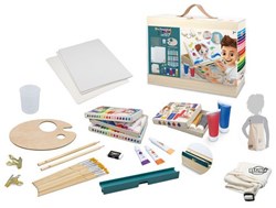 Buki studio de peinture set acrylique - mallette d'artiste complète pour enfants