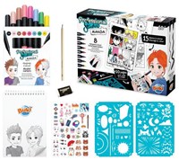 Buki studio manga professionnel bloc de dessin avec feutres à alcool
