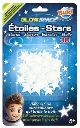 Buki stickers étoiles 3D lumineuses pour plafond chambre enfant