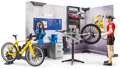 Bruder boutique de vélos set de jeu avec atelier et figurine bworld-3