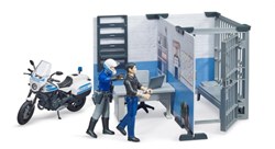 Bruder set de jouets police bworld commissariat avec moto