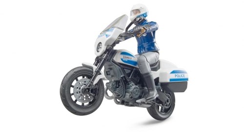 Bruder moto jouet Ducati Scrambler police avec figurine-3