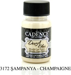 Cadence peinture sur verre métallique jouet 50 ml effet paillettes champagne