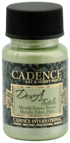 Cadence peinture textile Dora Metallic 50 ml menthe effet pailleté