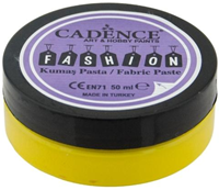 Cadence peinture textile Fashion Relief Pasta 50 ml jaune citron pour tissu