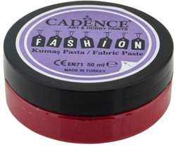 Cadence peinture textile Fashion Relief Pâte rouge 50 ml pour décoration tissu