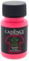 Cadence peinture textile glow in the dark rose 50 ml - peinture textile