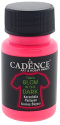 Cadence peinture textile glow in the dark rose 50 ml - peinture textile