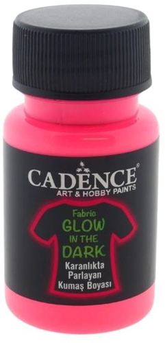 Cadence peinture textile glow in the dark rose 50 ml - peinture textile