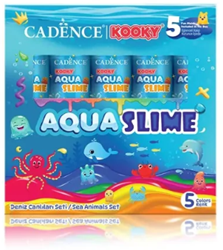 Cadence Pâte Aquaslime Animaux marins set 5 x 90ml jouet créatif