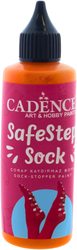 Cadence peinture textile chaussettes antidérapantes orange - Sock-Stop