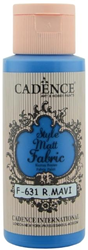 Cadence peinture textile bleu royal mat 59 ml - peinture créative tissu