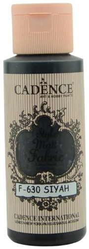 Cadence peinture textile noir mat 59 ml - peinture créative loisirs