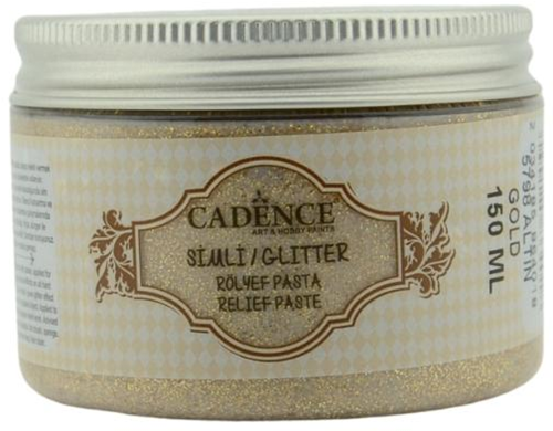 Cadence pâte textile pailletée or 150 ml - effet relief