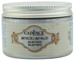 Cadence pâte relief textile métallique 150 ml argent - peinture créative tissu