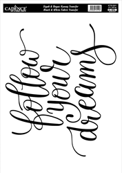 Cadence feuille de transfert textile jouet créatif 21x30 cm Follow Your Dreams