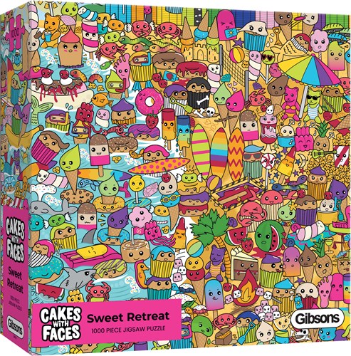 Gibsons puzzle Cakes with Faces - Sweet Retreat - 1000 pièces de plaisir-2