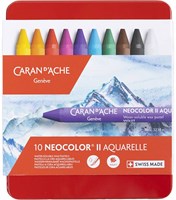 Caran d'Ache crayons cire Neocolor II set 10 couleurs effet aquarelle