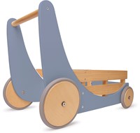 Kinderfeets Chariot de Rangement et Marcheur en Bois 2-en-1 - Bleu Ardoise-2