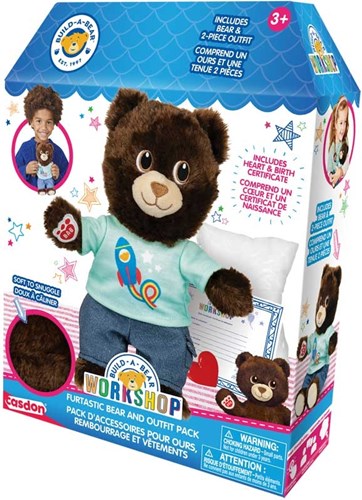 Casdon peluche jouet Build-A-Bear Workshop Furtastic Bear et tenue