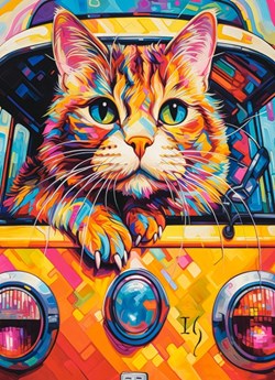 Castorland puzzle voyage en bus de chats - puzzle jouet 100 pièces