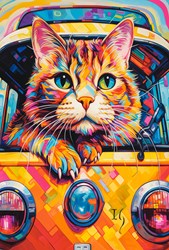Castorland puzzle Cat Bus Travel - puzzle 1000 pièces