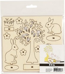 Creativ Company figurine lapin 3D en bois décoration DIY 15,5x17cm