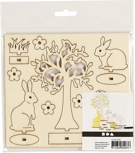 Creativ Company figurine lapin 3D en bois décoration DIY 15,5x17cm
