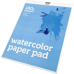 Bloc aquarelle, blanc, A3, 297x420 mm, 180 gr, 20 feuilles/ 1 pièce