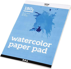 Bloc aquarelle, blanc, A4, 210x297 mm, 180 gr, 20 feuilles/ 1 pièce
