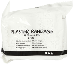 Creativ Company bandes plâtrées loisirs créatifs 7,5 cm blanc lot de 2