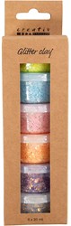 Creativ Company pâte à modeler pailletée couleurs pastel 6x20 ml set créatif