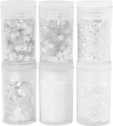 Creativ Company set de paillettes et sequins blanc 6x5 gr kit créatif