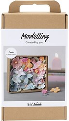 Creativ Company kit de modelage fleurs couleurs pastel Silk Clay œuvre 3D