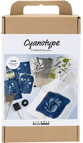 Creativ Company kit cyanotype textile bleu - coffret créatif pour enfants