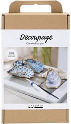 Creativ Company kit créatif coquilles d’huîtres bleu décopatch