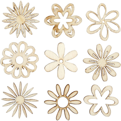 Creativ Company CC Houten Decoraties Flowers 28 mm 45 stuks