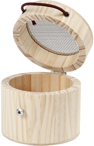 Creativ Company cage à insectes en bois - boîte ronde à insectes 8x7,5 cm