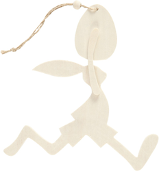 Creativ Company décoration lapin en bois avec œuf 17x18 cm corde à suspendre