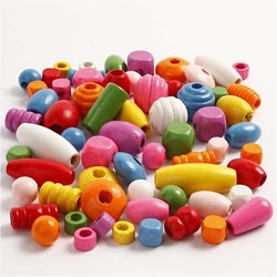 Creativ Company perles en bois set coloré 466 pièces jouet créatif