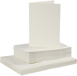 Creativ Company cartes et enveloppes blanc cassé 50 sets papier créatif